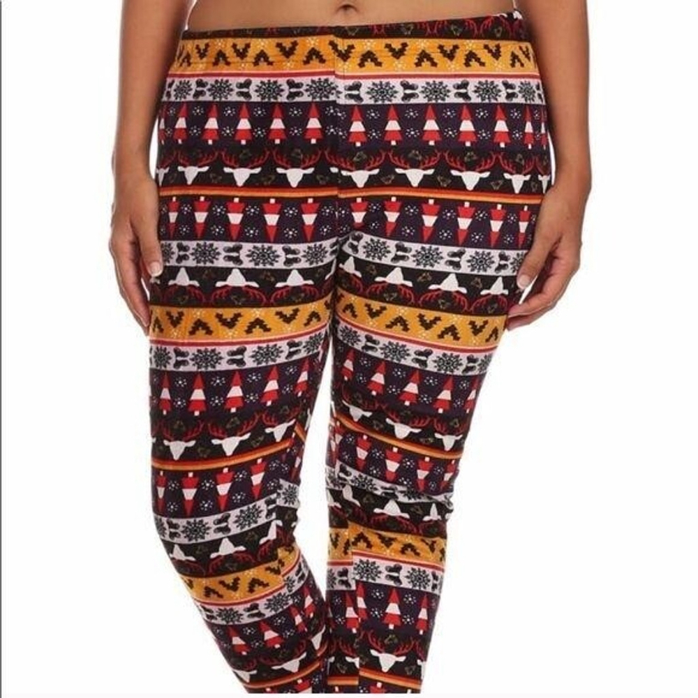 Ugly Christmas Sweater Lined Leggings Size 14